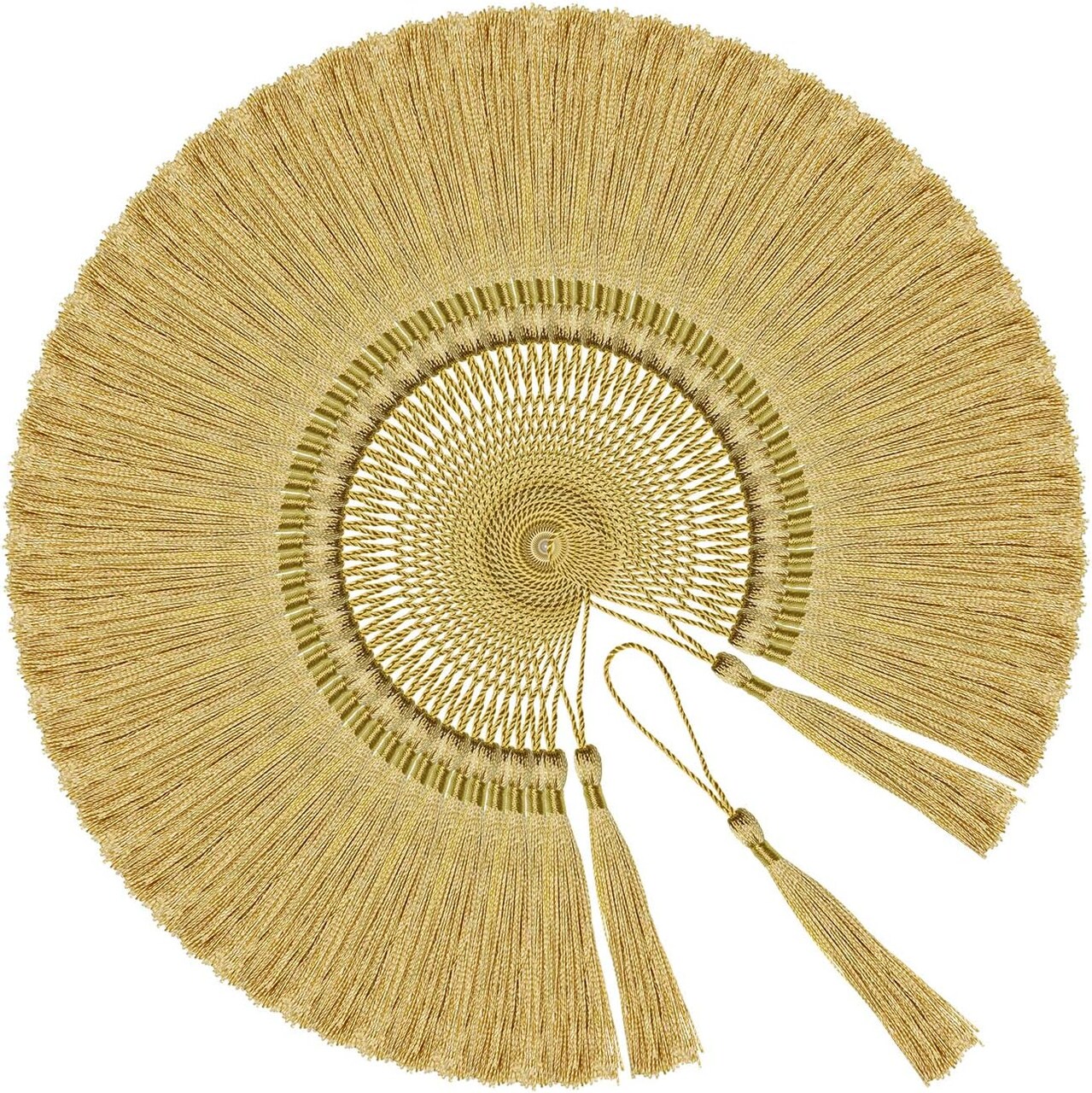 Mini Silky Handmade Soft Flossy Bookmark Tassels with Cord Loop for Keychain Earring Jewelry Making, Souvenir, Graduation, Clothing Sewing, Gift Tag DIY Craft Projects, 100PCS (Light Gold)